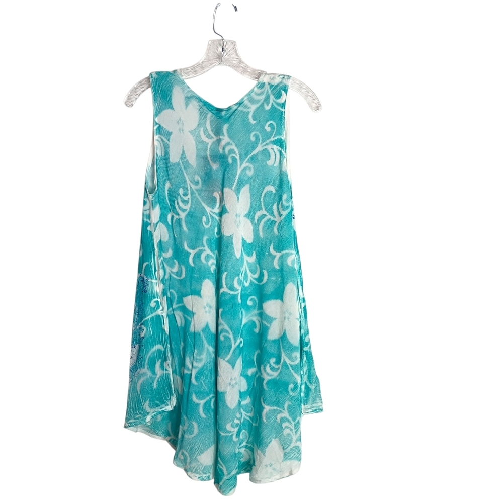 ETC -Turquoise Floral Swim Coverup - One Size - Picture 3 of 4
